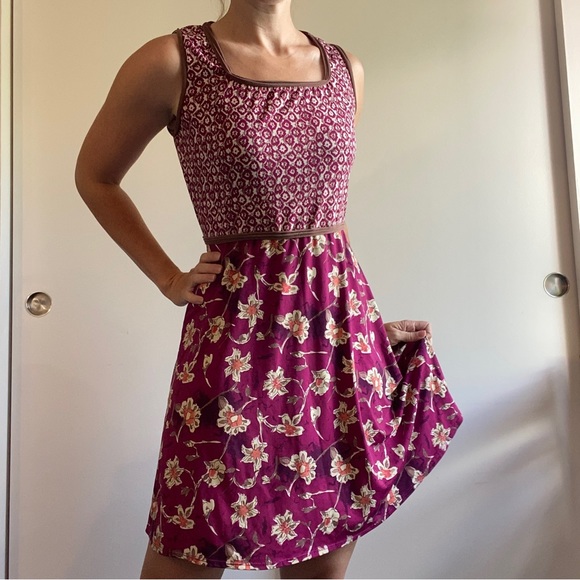 Max Studio Autumn colors sleeveless fit & flare dress - Picture 3 of 6